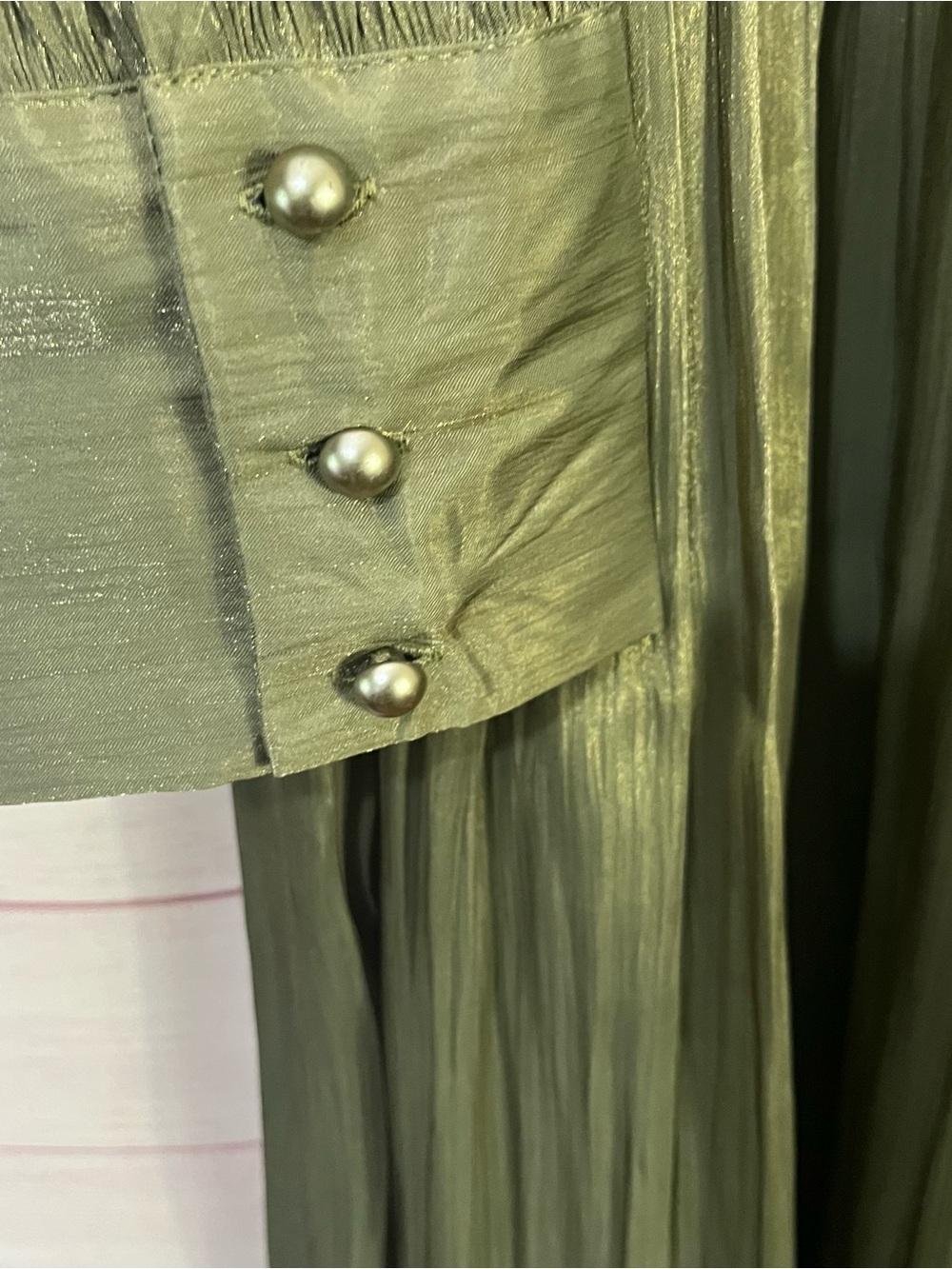 Anewsta NEW Olive Green Long Sleeve Teir Maxi Dress Size 12 - Picture 7 of 10
